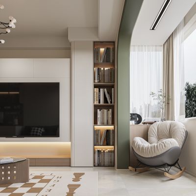 现代奶油风客餐厅