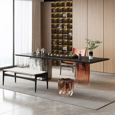 新中式茶桌椅 亚克力茶桌椅