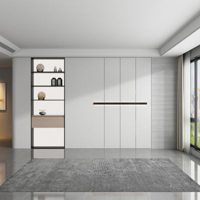 现代茶室 餐厅背景墙