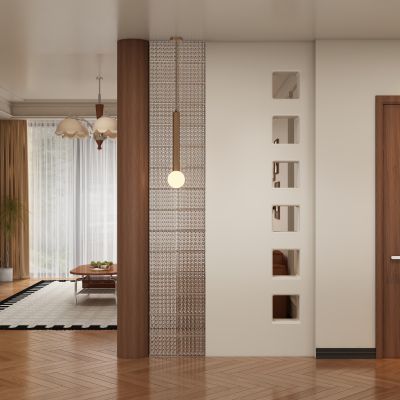 中古风玄关过道 隔断