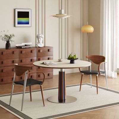 中古折叠圆餐桌椅 实木圆餐桌椅