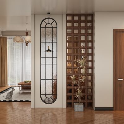中古风玄关过道 隔断