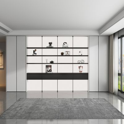 现代茶室 餐厅背景墙