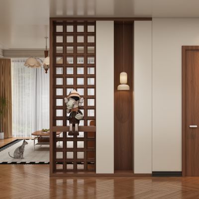 中古风玄关过道 隔断