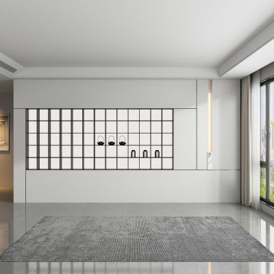 现代茶室 餐厅背景墙