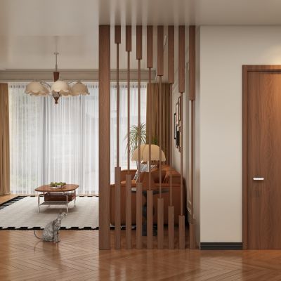 中古风玄关过道 隔断