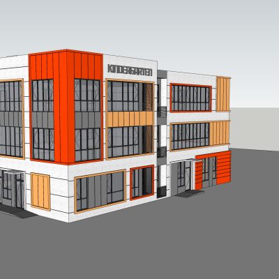 现代幼儿园建筑SU模型