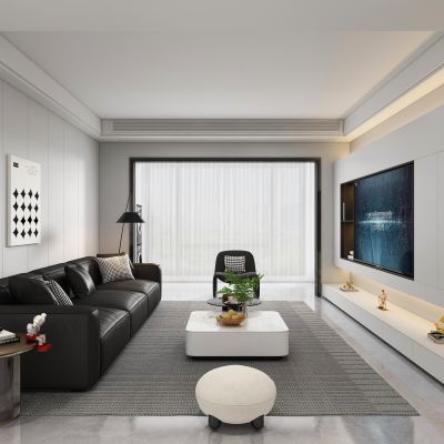 现代客厅沙发茶几