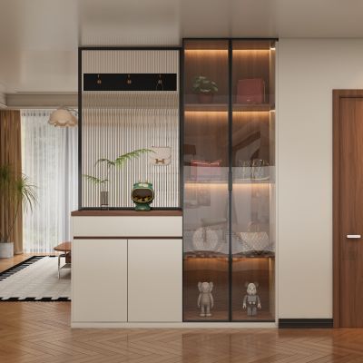 中古风玄关柜过道 隔断