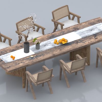 中式餐桌椅组合