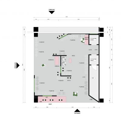 服装店鞋包饰品服饰平面布置图