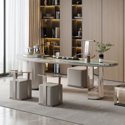 现代轻奢茶桌椅组合 亚克力茶桌椅