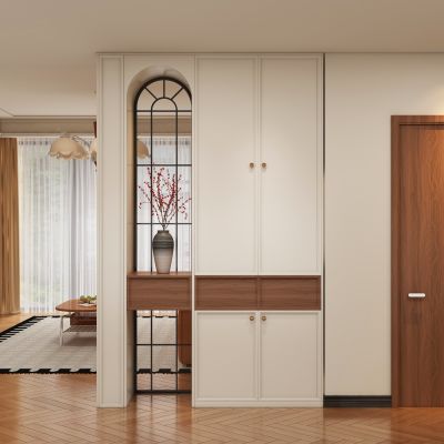 现代中古风玄关过道 隔断