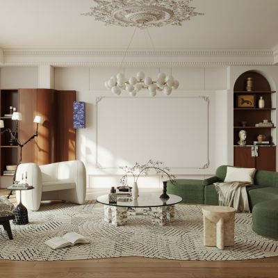 法式复古客厅 横厅 大平层