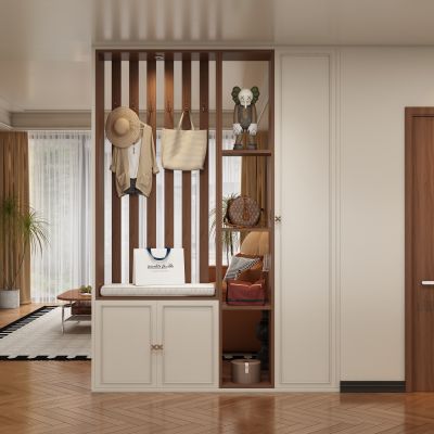 中古风玄关柜过道 隔断