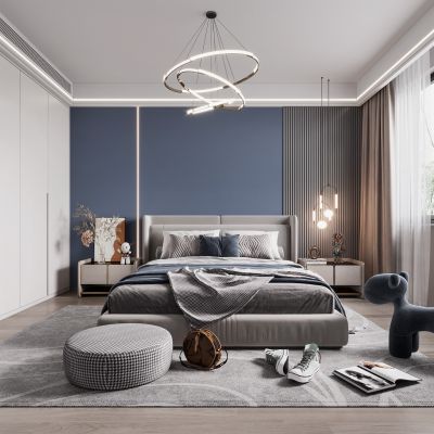 现代卧室 男孩房