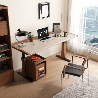 现代升降书桌椅 实木升降书桌椅 复古书桌椅