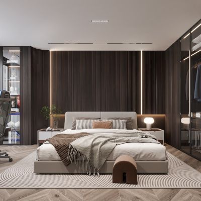 现代卧室 电竞桌椅