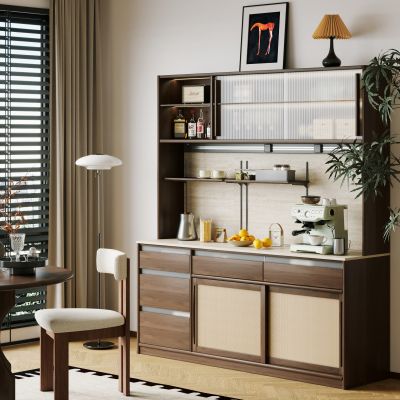 现代复古餐边柜 实木餐边柜 复古实木餐桌椅