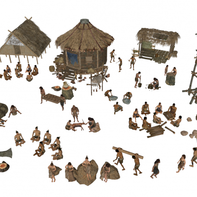 古代原始人人物组合