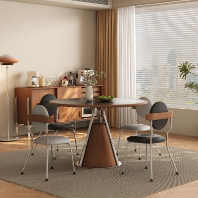 中古侘寂風(fēng)餐廳 餐桌椅3D模型