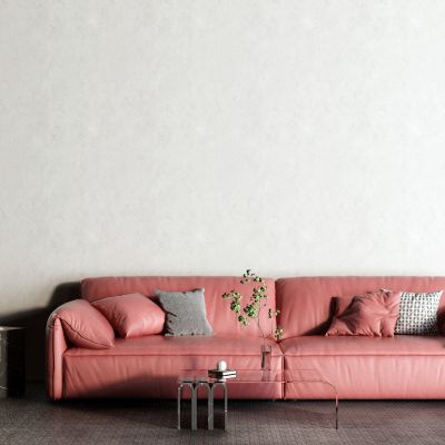 后現(xiàn)代皮質(zhì)沙發(fā) 玻璃茶幾3D模型