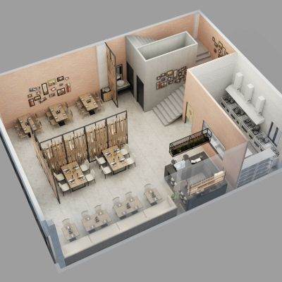 現代工裝餐廳樣板間