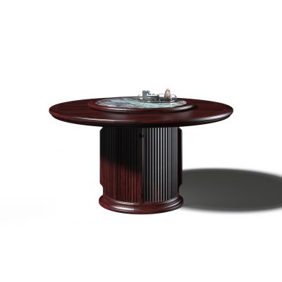 新中式宋氏美學(xué)紅木圓餐桌