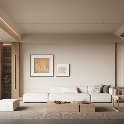 新中式宋式風(fēng)客廳3D模型