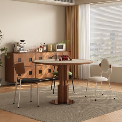 中古侘寂風(fēng)餐廳 餐桌椅3D模型