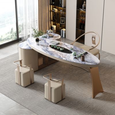 現(xiàn)代輕奢茶桌椅 成品茶桌椅 奢石茶桌