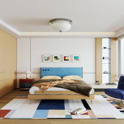 包豪斯臥室 多巴胺臥室 飄窗臥室 主臥3D模型