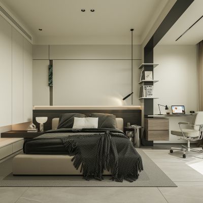 現(xiàn)代臥室3D模型