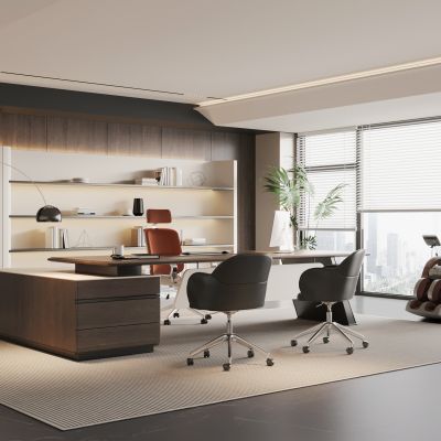 意式轻奢经理办公室 现代董事长办公室