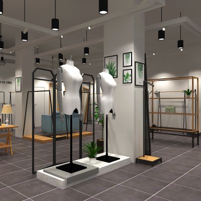现代服装店设计3D模型