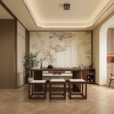 新中式茶室3D模型