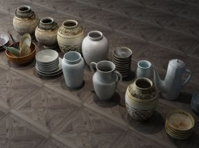 陶瓷器皿，瓷器，古董，工艺品，陶罐
