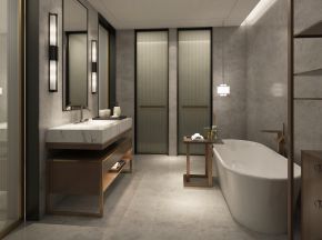 现代大理石浴室