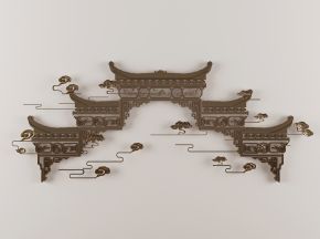 新中式金属镂空墙饰挂件