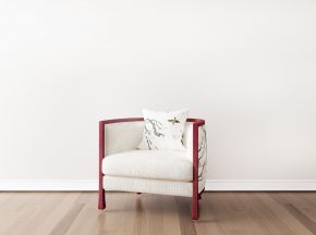 新中式布艺花纹单人沙发