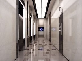 现代风格公寓电梯厅