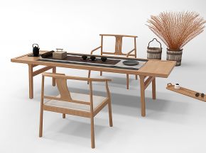 新中式茶桌椅茶具