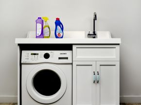 现代洗衣机洗手台