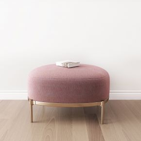 现代红色布艺沙发凳