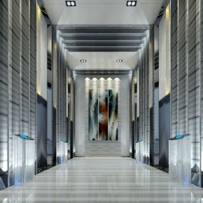 现代电梯间走廊