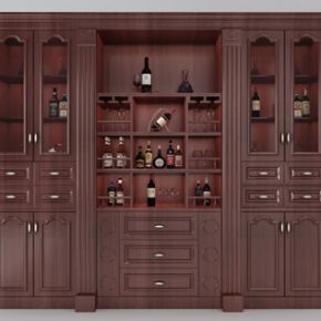 美式实木酒柜装饰柜