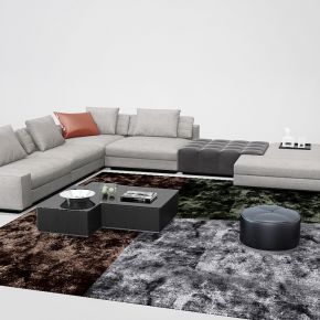 现代沙发茶几组合地毯