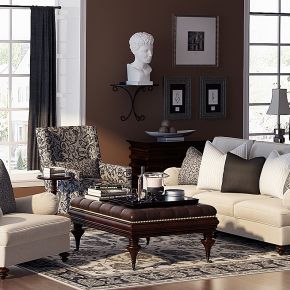 美式客厅美式沙发装饰柜雕像