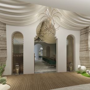伊斯兰新疆工业风混搭餐厅餐桌椅