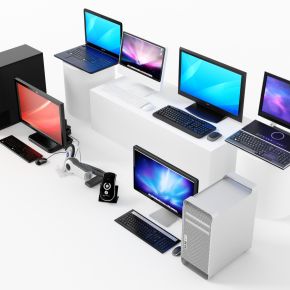 现代电子产品，数码产品，电脑，台式电脑，键盘鼠标，苹果电脑，笔记本电脑
